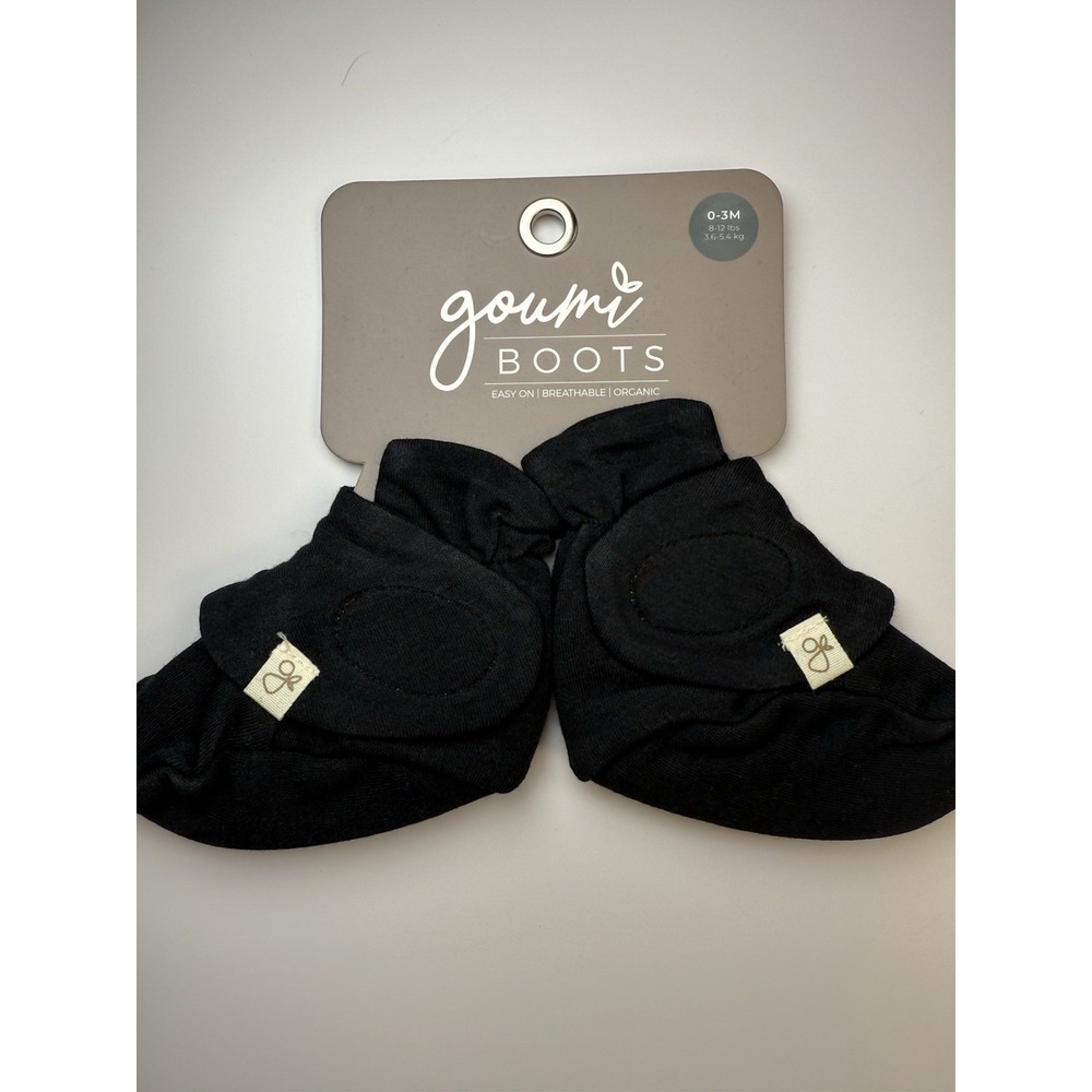 Goumi Kids Soft Stay-On Baby Boots Infant Booties,‎ 0-3M, Black NWT
